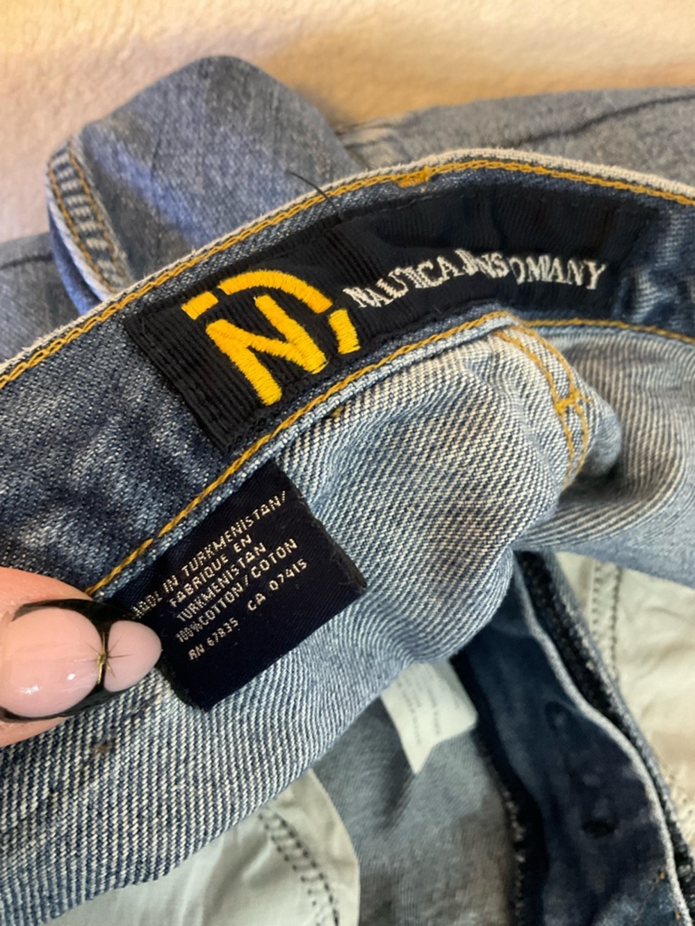 Nautica Men’s y2k vintage loose baggy Relaxed Cargo Jeans 33 x 34 - Picture 12 of 13